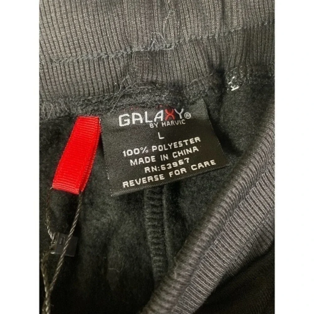 Sweatpants Mens New Fleece Jogger Pants Athletic Joggers Black Galaxy Size Large